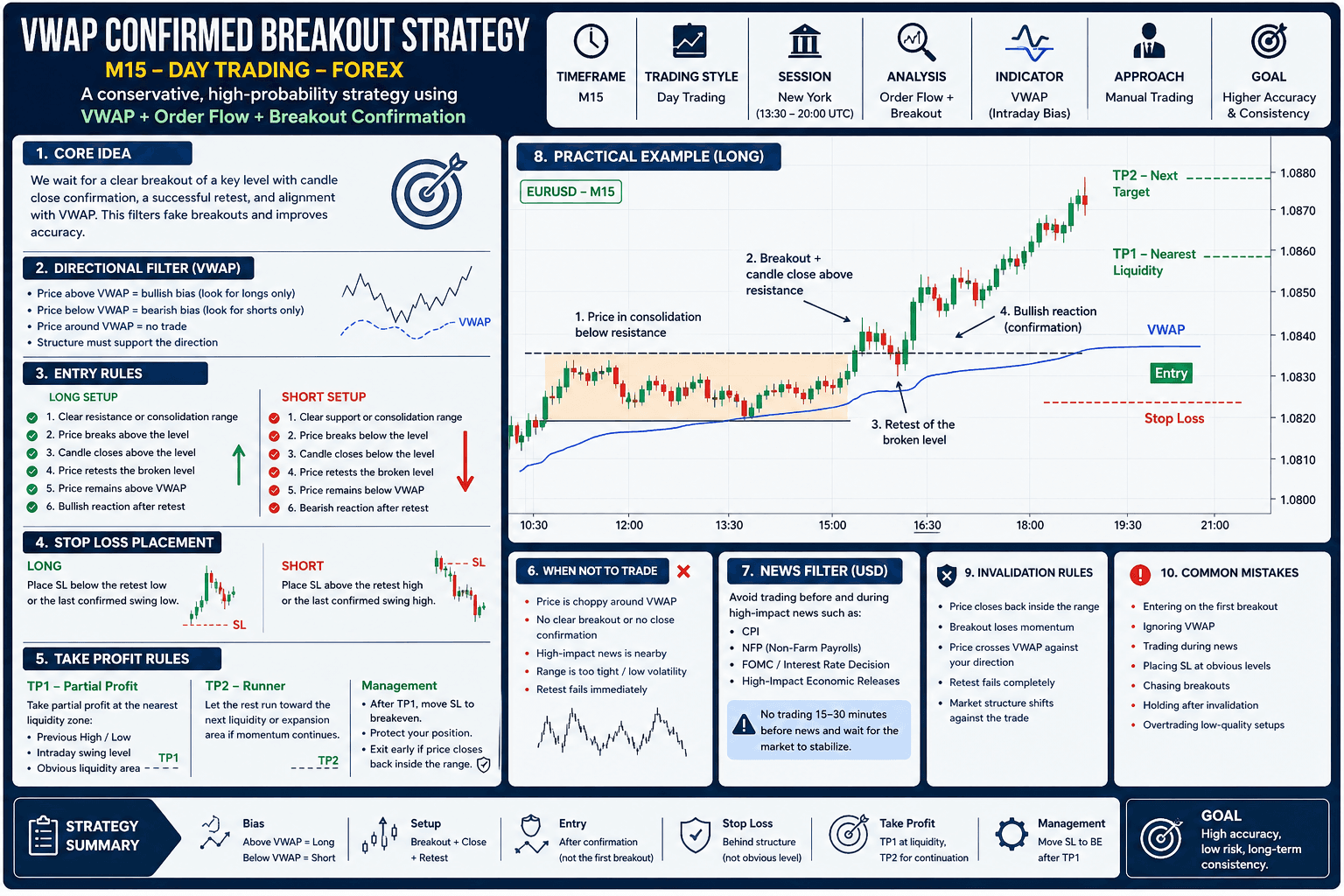 VWAP Confirmed Breakout Forex Strategy on M15 for Higher Accuracy